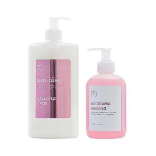 Саліциловий гель для душу Queen Clean 1000 мл + Гель для гоління No Drama Shaving 350 мл + Маска від недоліків шкіри 50 г в подарунок